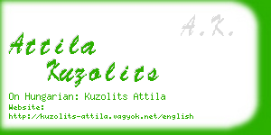 attila kuzolits business card